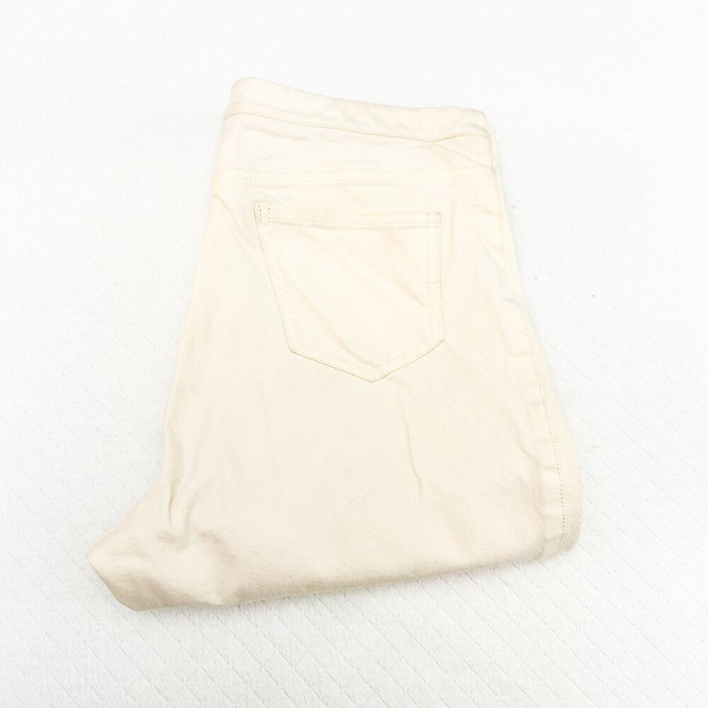 MM La Fleur Cream Straight Leg Denim Jeans Pull On Size 10